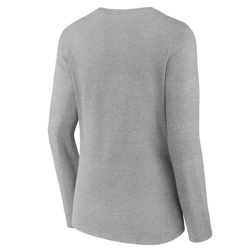Milwaukee Brewers Women's Fastball Long Sleeve V-Neck T-Shirt Gray