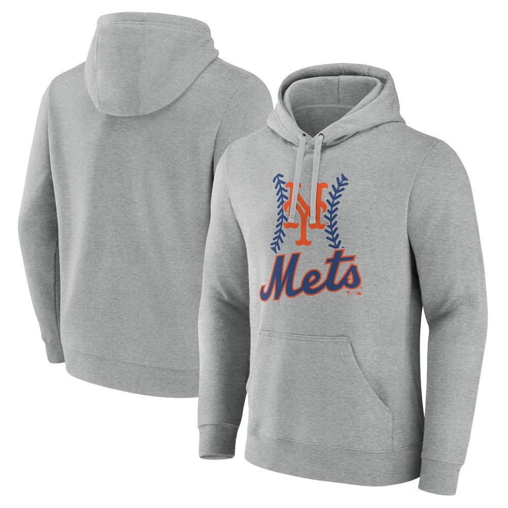 New York Mets Fastball Pullover Hoodie Gray