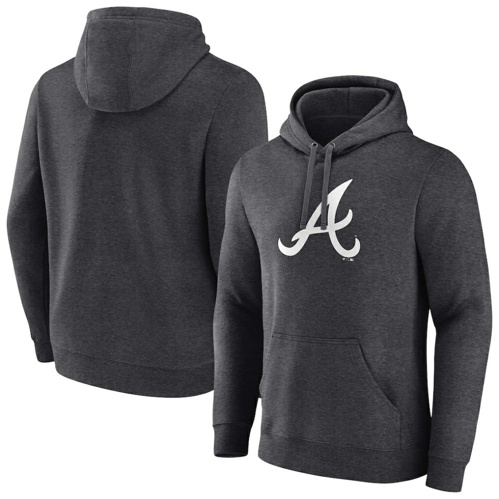 Atlanta Braves Monochrome Pullover Hoodie Charcoal