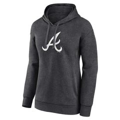 Atlanta Braves Women's Monochrome Pullover Hoodie Charcoal