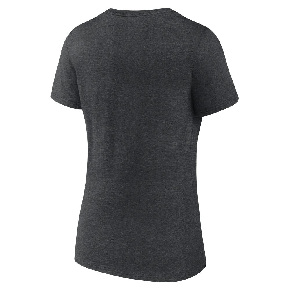 Cincinnati Reds Women's Monochrome V-Neck T-Shirt Charcoal