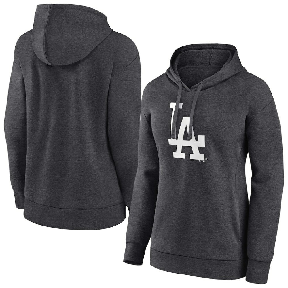 Los Angeles Dodgers Women's Monochrome Pullover Hoodie Charcoal