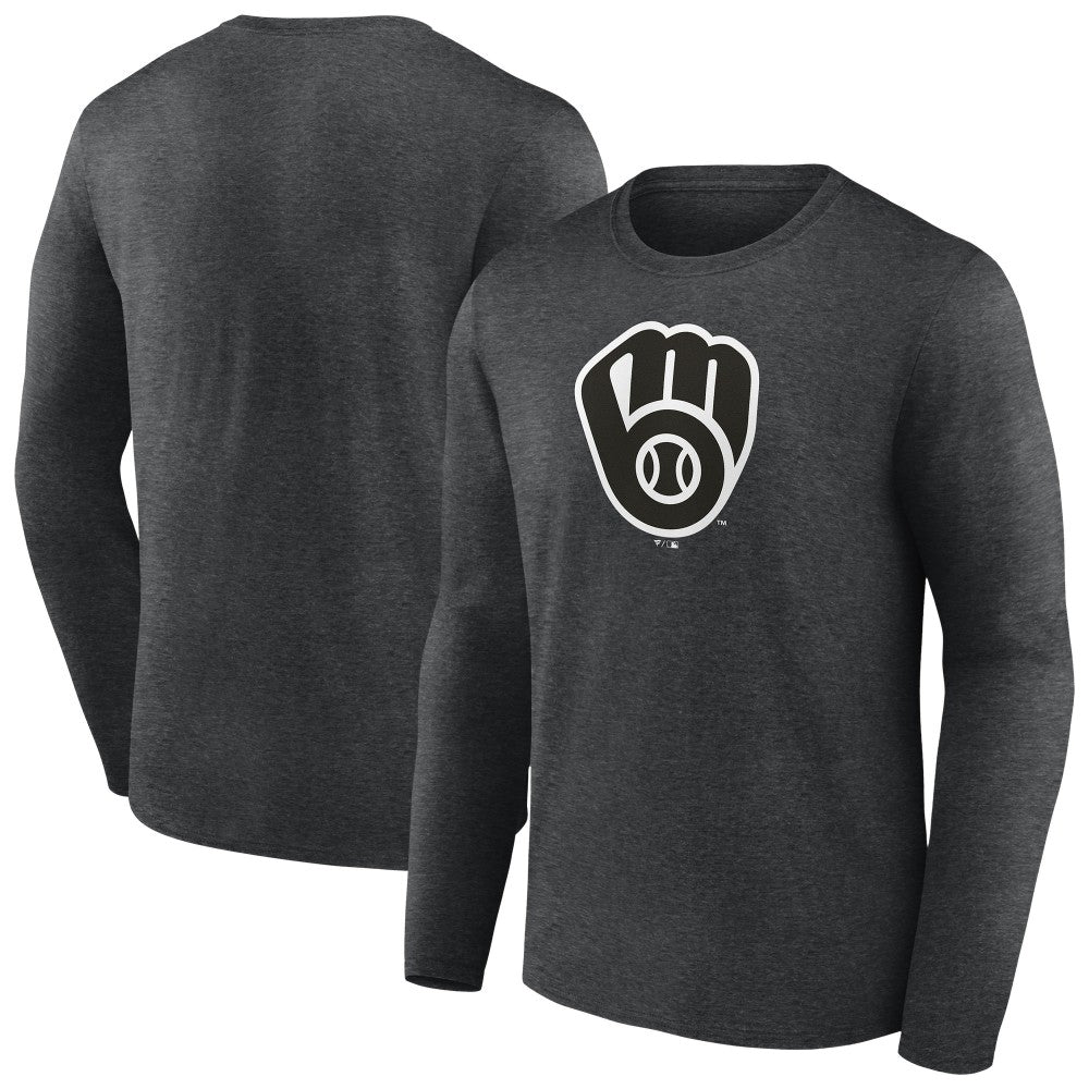 Milwaukee Brewers Monochrome Long Sleeve T-Shirt Charcoal