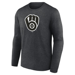 Milwaukee Brewers Monochrome Long Sleeve T-Shirt Charcoal