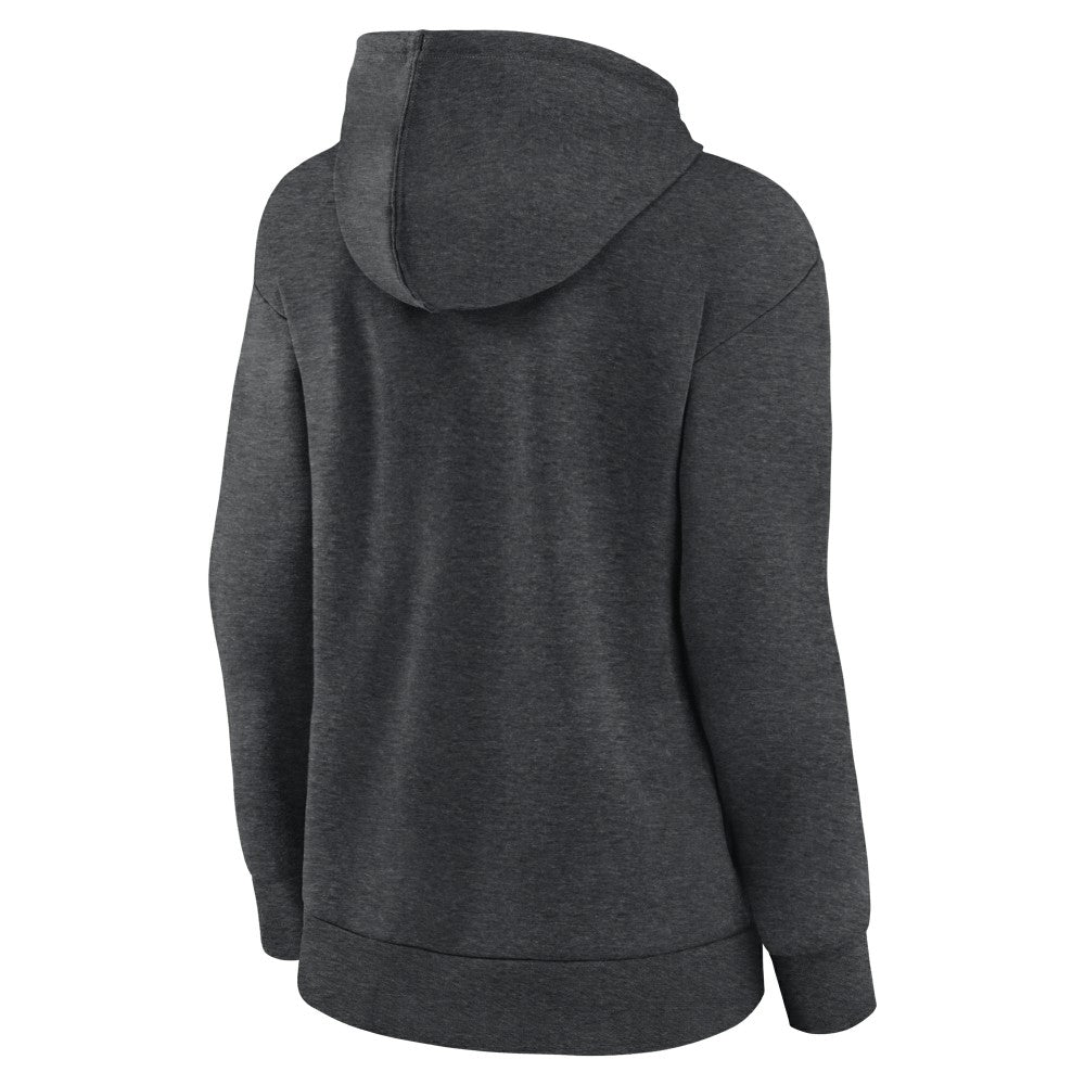 New York Mets Women's Monochrome Pullover Hoodie Charcoal