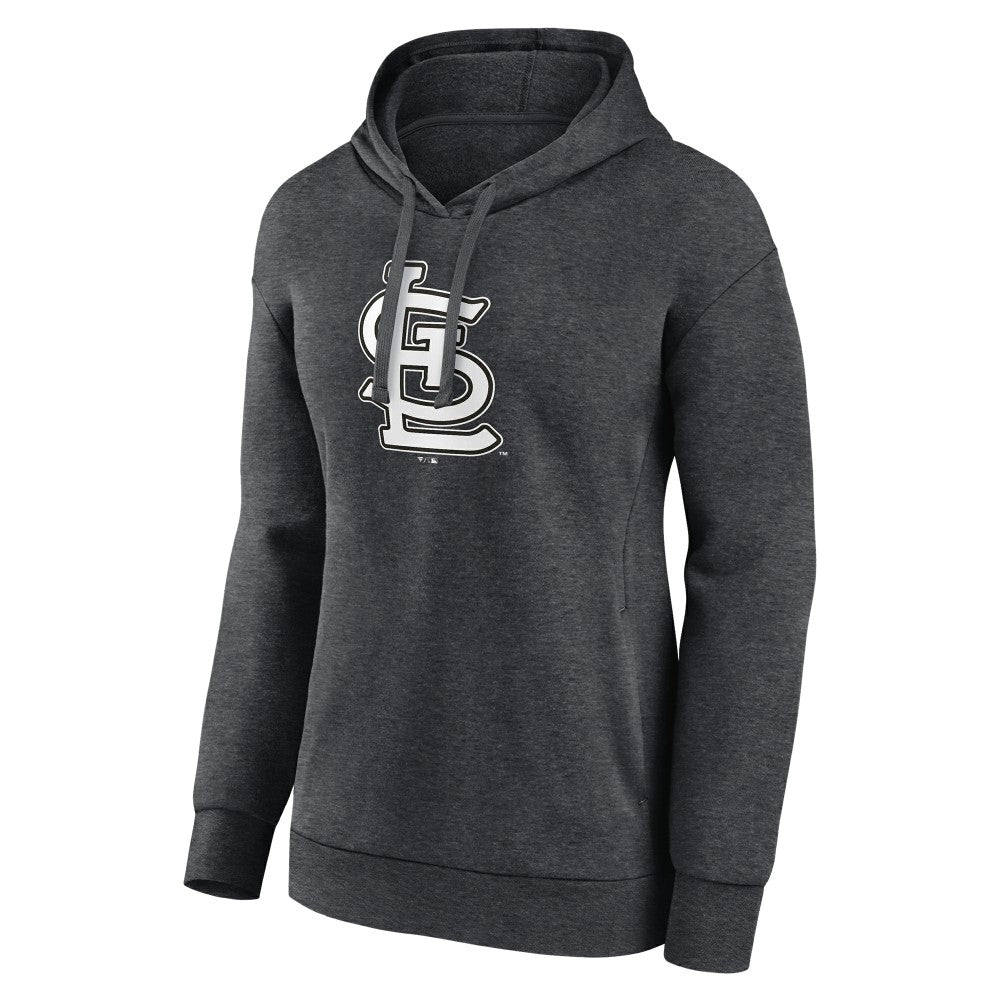 St. Louis Cardinals Women's Monochrome Pullover Hoodie Charcoal
