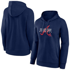 Atlanta Braves Women's Stellar Pullover Hoodie Navy