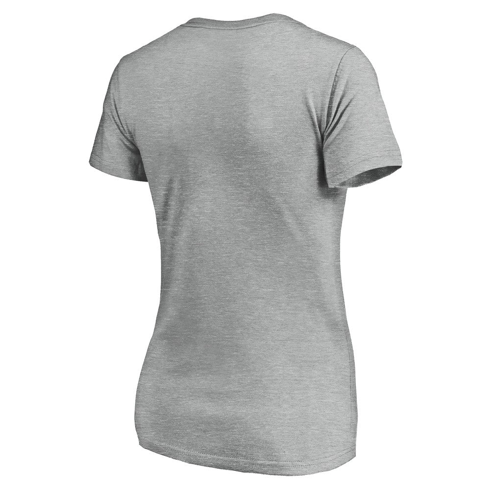 Cincinnati Reds Women's Evanston Stencil V-Neck T-Shirt Gray