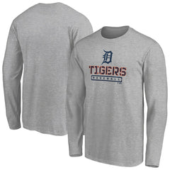 Detroit Tigers Evanston Stencil Long Sleeve T-Shirt Gray