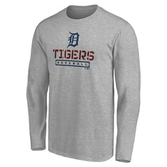 Detroit Tigers Evanston Stencil Long Sleeve T-Shirt Gray