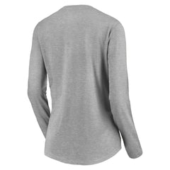 Detroit Tigers Women's Evanston Stencil Long Sleeve V-Neck T-Shirt Gray