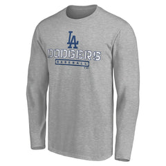 Los Angeles Dodgers Evanston Stencil Long Sleeve T-Shirt Gray
