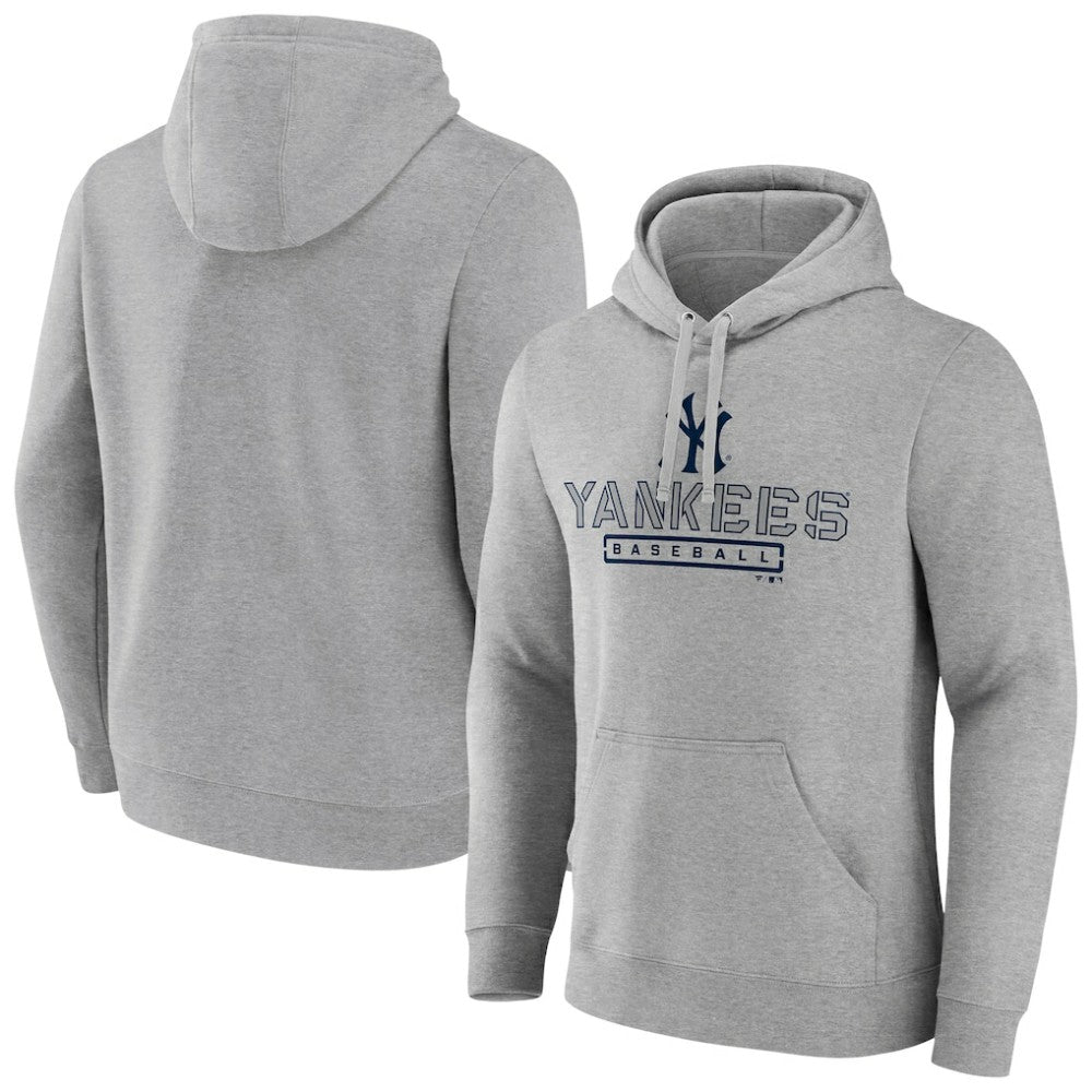 New York Yankees Evanston Stencil Pullover Hoodie Gray