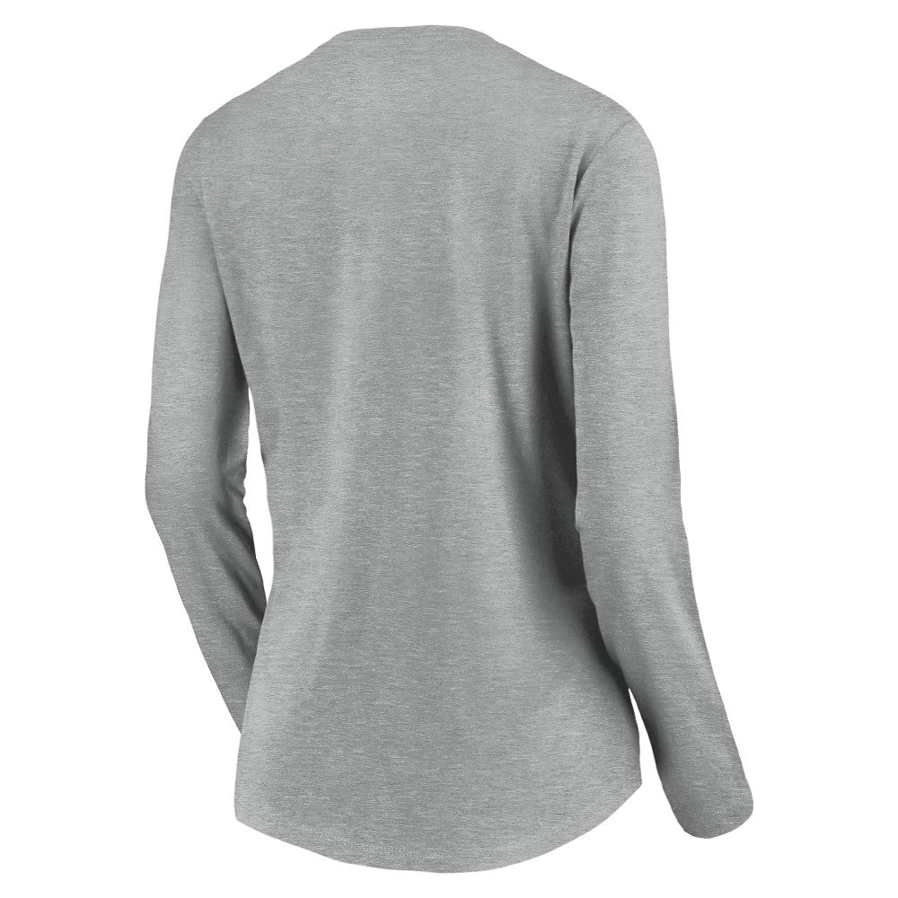 St. Louis Cardinals Women's Evanston Stencil Long Sleeve V-Neck T-Shirt Gray