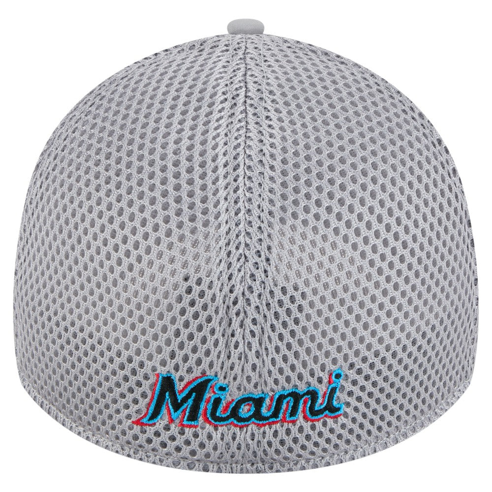 Miami Marlins Linear 39THIRTY Flex Hat Gray
