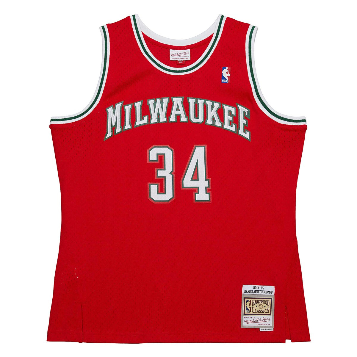 Giannis Antetokounmpo Milwaukee Bucks 2014/15 Hardwood Classics Swingman Jersey - Red for sale