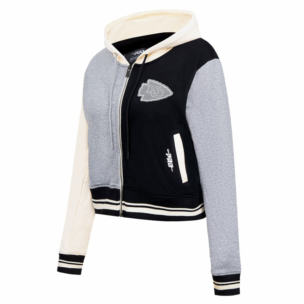 Kansas City Chiefs Pro Standard Women's Reverse French Terry Colorblock Full-Zip Hoodie - Gray sale