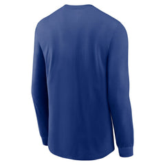 Texas Rangers Local Logo Swoosh Lockup Long Sleeve T-Shirt Royal