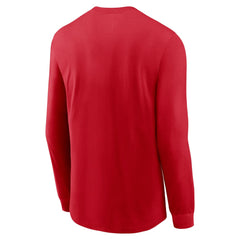 Cincinnati Reds Local Logo Swoosh Lockup Long Sleeve T-Shirt Red