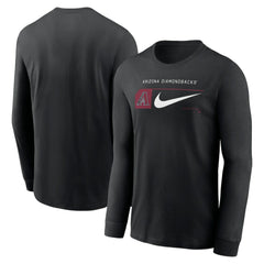 Arizona Diamondbacks Local Logo Swoosh Lockup Long Sleeve T-Shirt Black