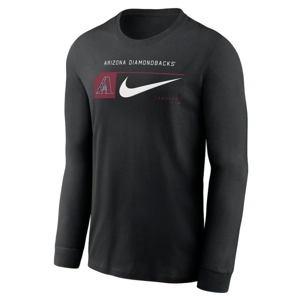 Arizona Diamondbacks Local Logo Swoosh Lockup Long Sleeve T-Shirt Black