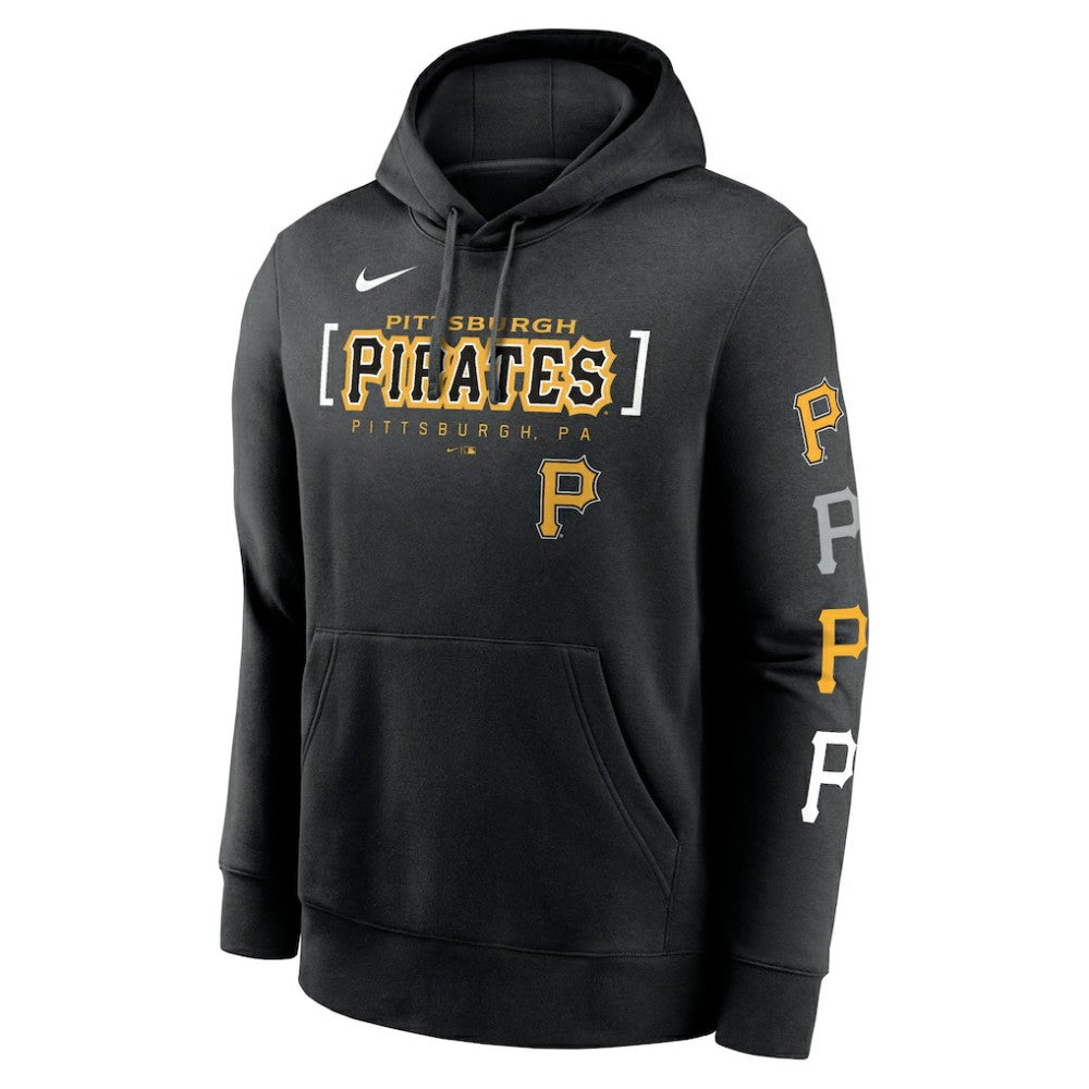 Pittsburgh Pirates Club Stack Pullover Hoodie Black