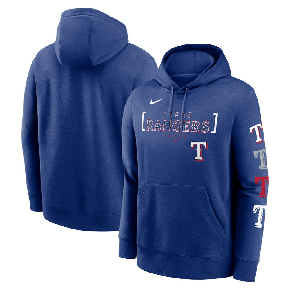 Texas Rangers Club Stack Pullover Hoodie Royal
