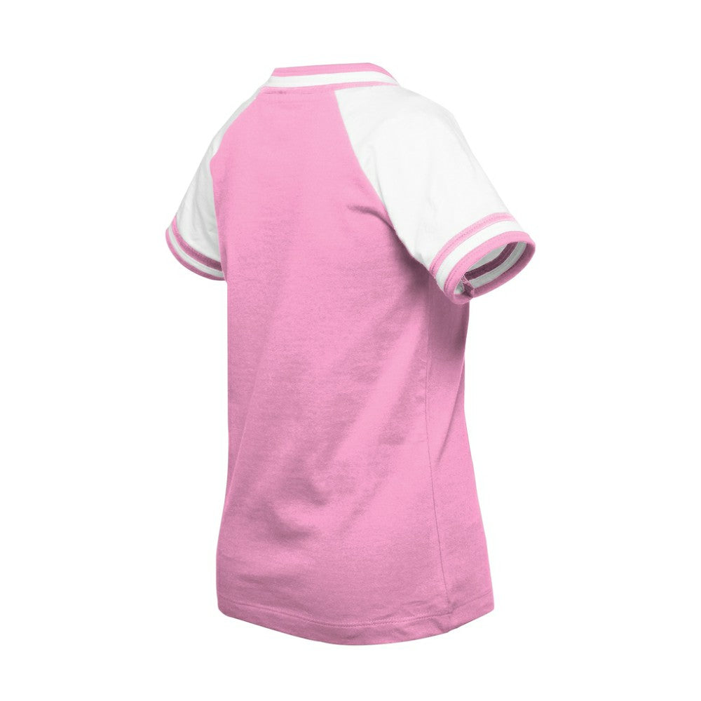 Baltimore Orioles Girls Youth Mommy & Me Raglan V-Neck T-Shirt Pink