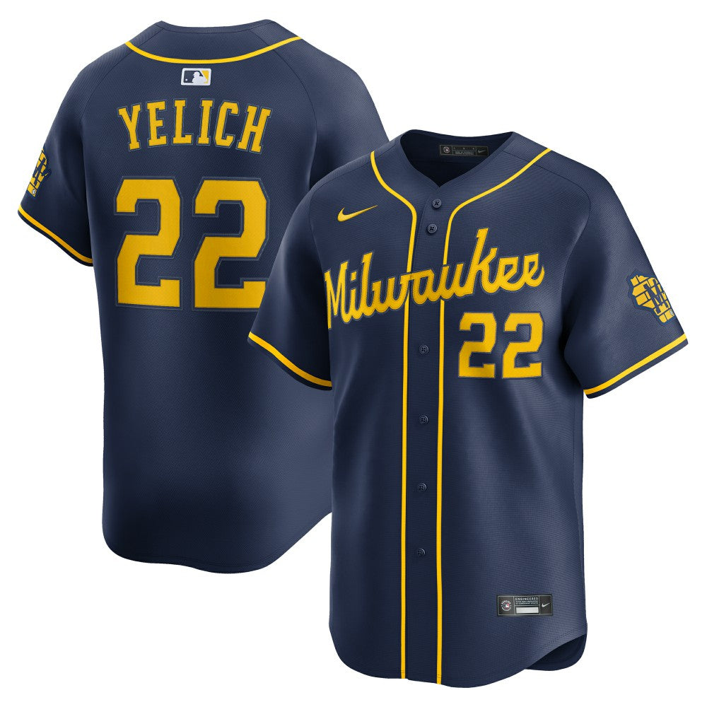 Christian Yelich Milwaukee Brewers Alternate Limited Jersey Navy