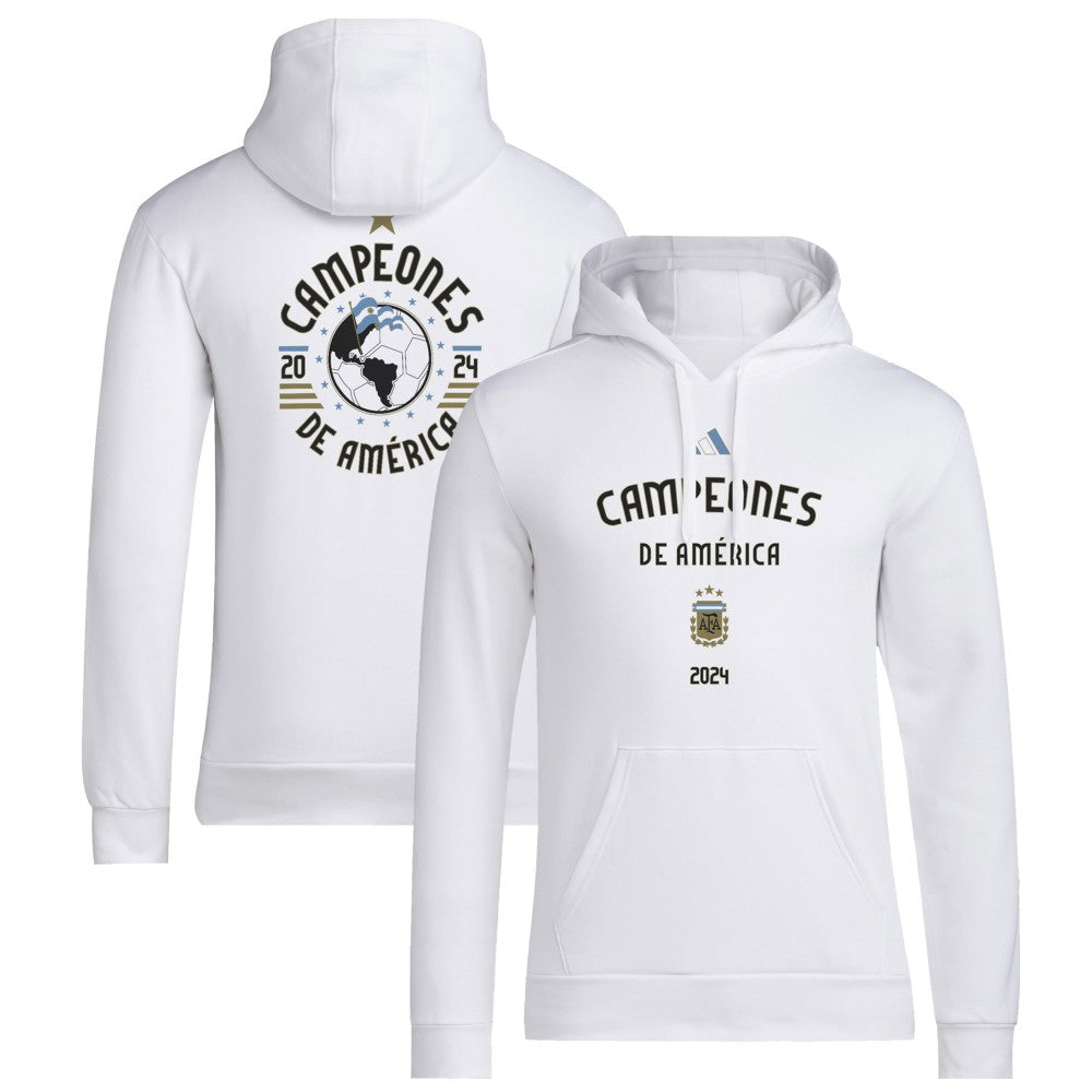 Argentina National Team 2024 Copa America Champions Pullover Hoodie - White for sale