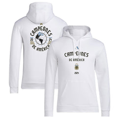 Argentina National Team 2024 Copa America Champions Pullover Hoodie - White for sale