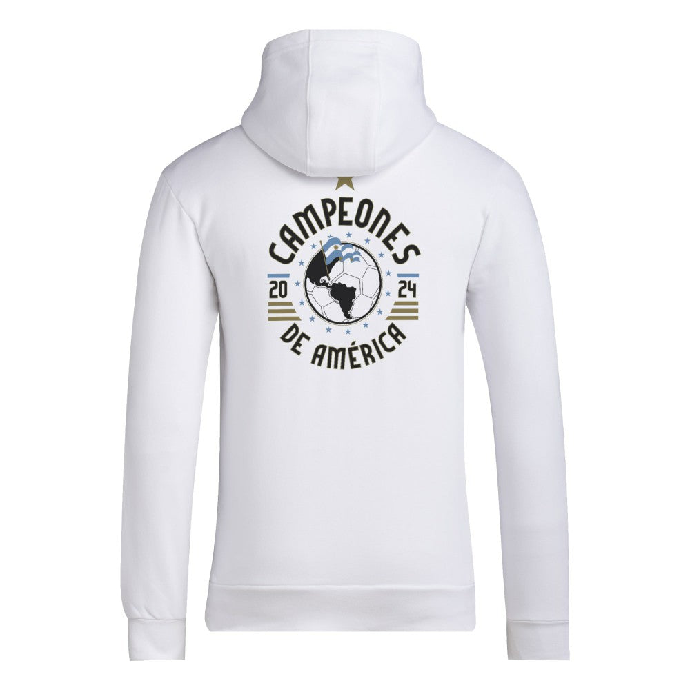 Argentina National Team 2024 Copa America Champions Pullover Hoodie - White for sale