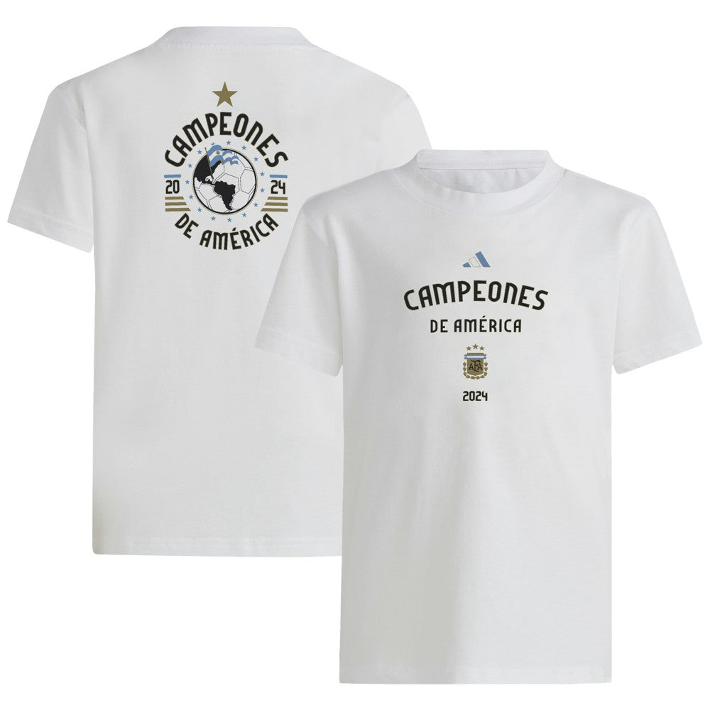 Argentina National Team Youth 2024 Copa America Champions T-Shirt - White sale