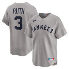 Babe Ruth New York Yankees Throwback Cooperstown Collection Limited Jersey Gray