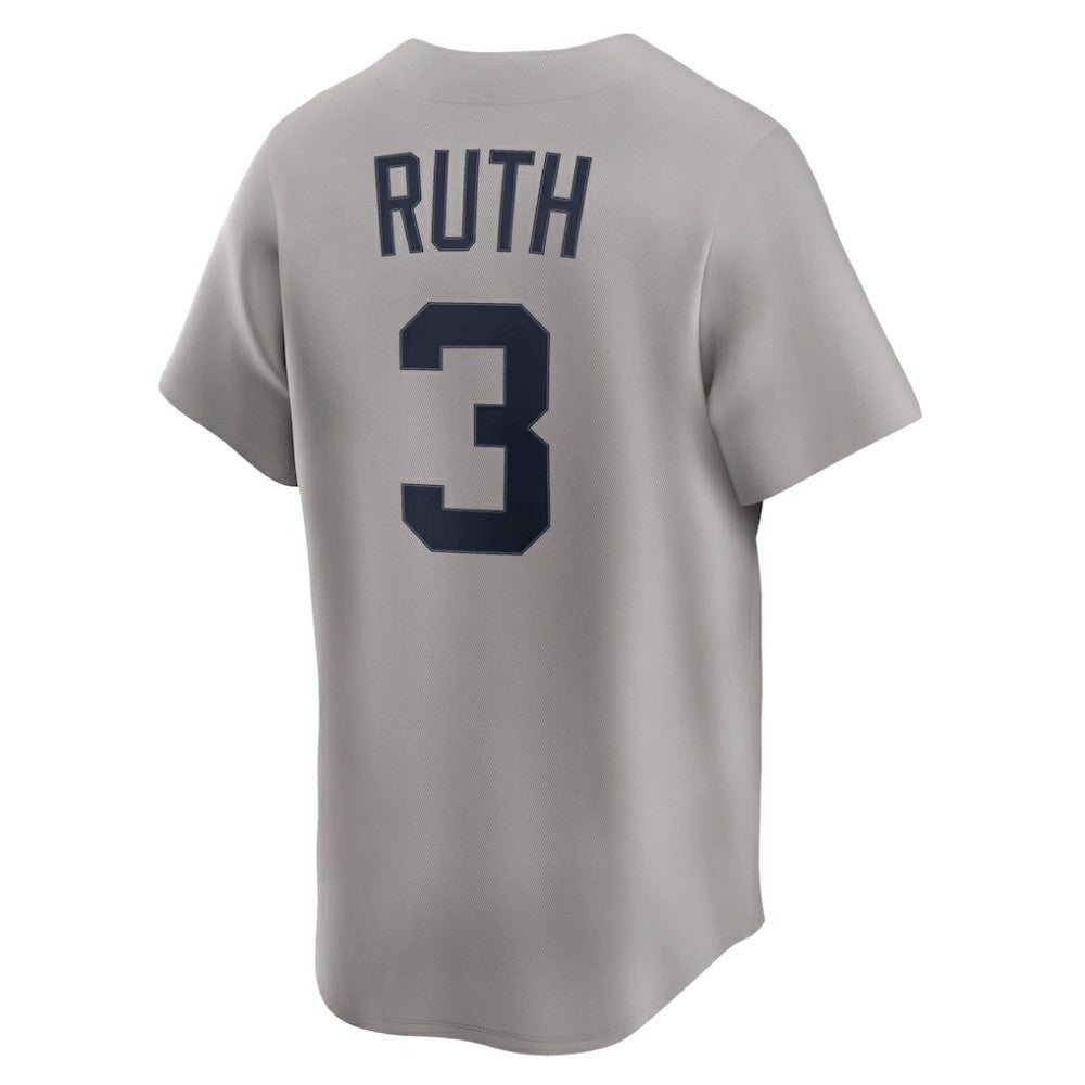 Babe Ruth New York Yankees Throwback Cooperstown Collection Limited Jersey Gray