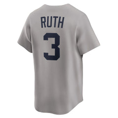 Babe Ruth New York Yankees Throwback Cooperstown Collection Limited Jersey Gray