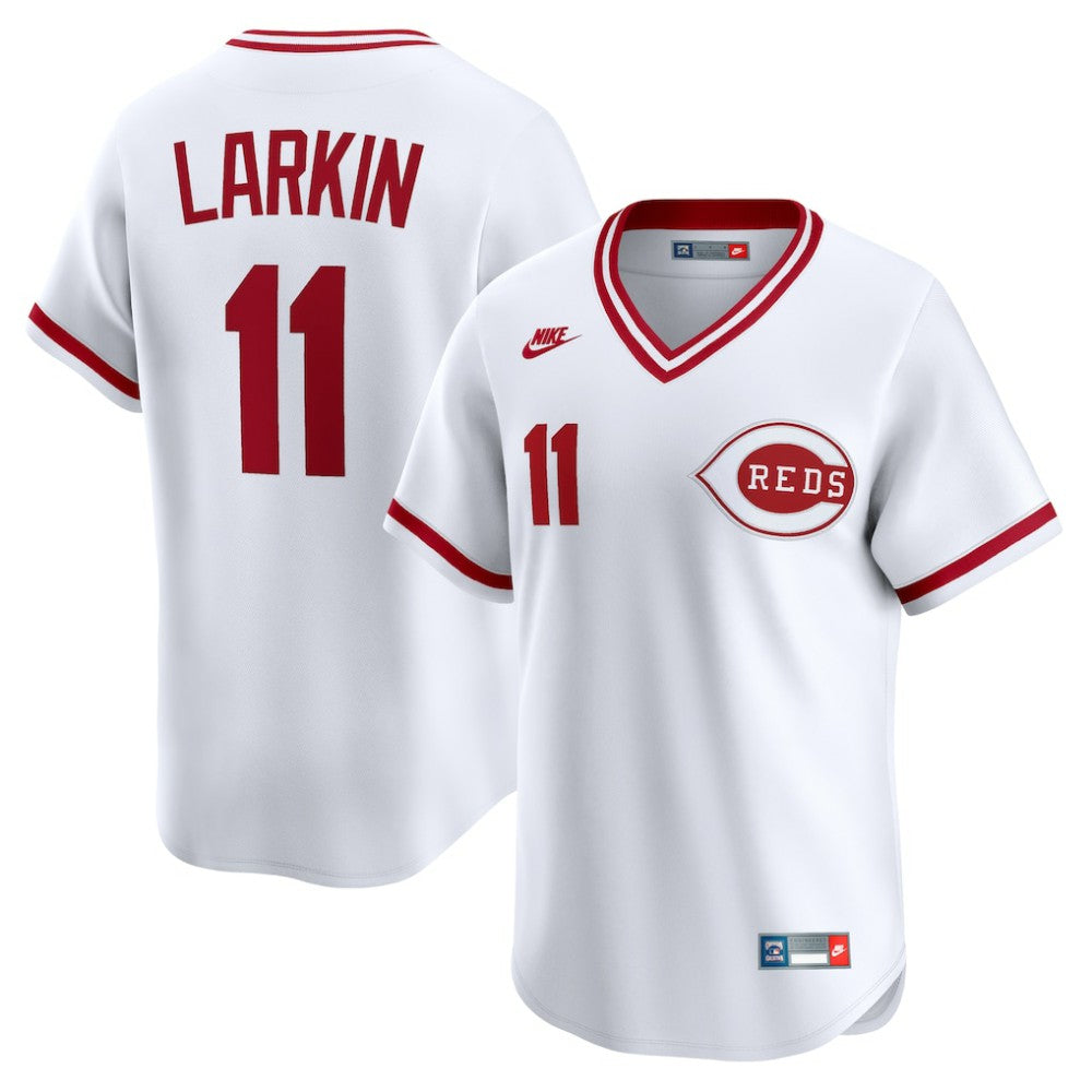 Barry Larkin Cincinnati Reds Throwback Cooperstown Collection Limited Jersey White
