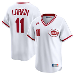 Barry Larkin Cincinnati Reds Throwback Cooperstown Collection Limited Jersey White