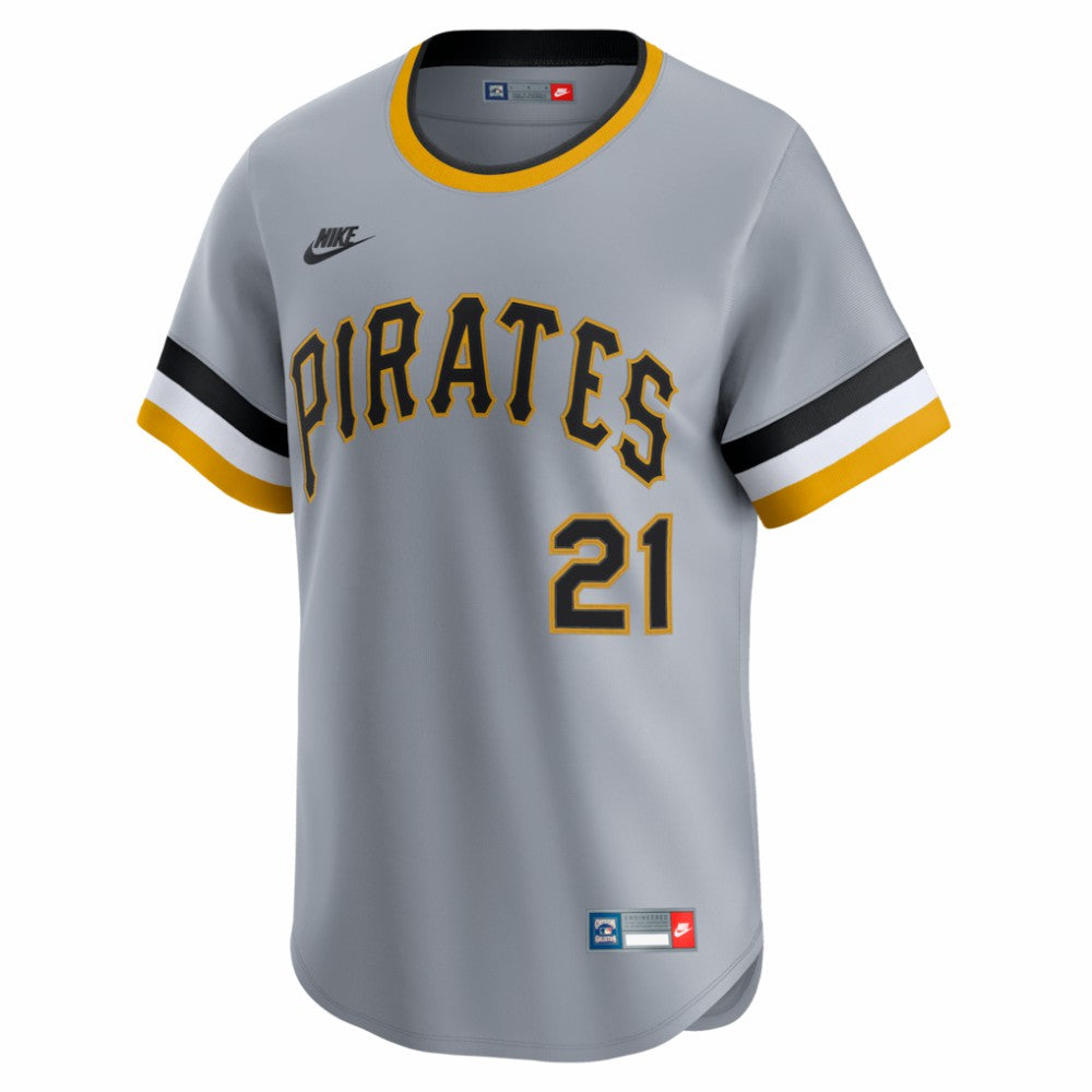 Roberto Clemente Pittsburgh Pirates Throwback Cooperstown Collection Limited Jersey Gray
