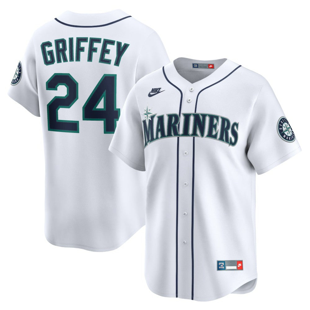 Ken Griffey Jr. Seattle Mariners Throwback Cooperstown Collection Limited Jersey White