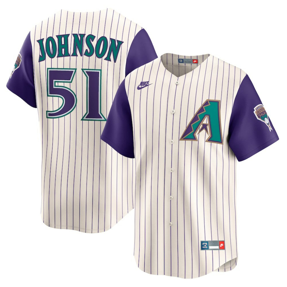 Randy Johnson Arizona Diamondbacks Throwback Cooperstown Collection Limited Jersey Cream
