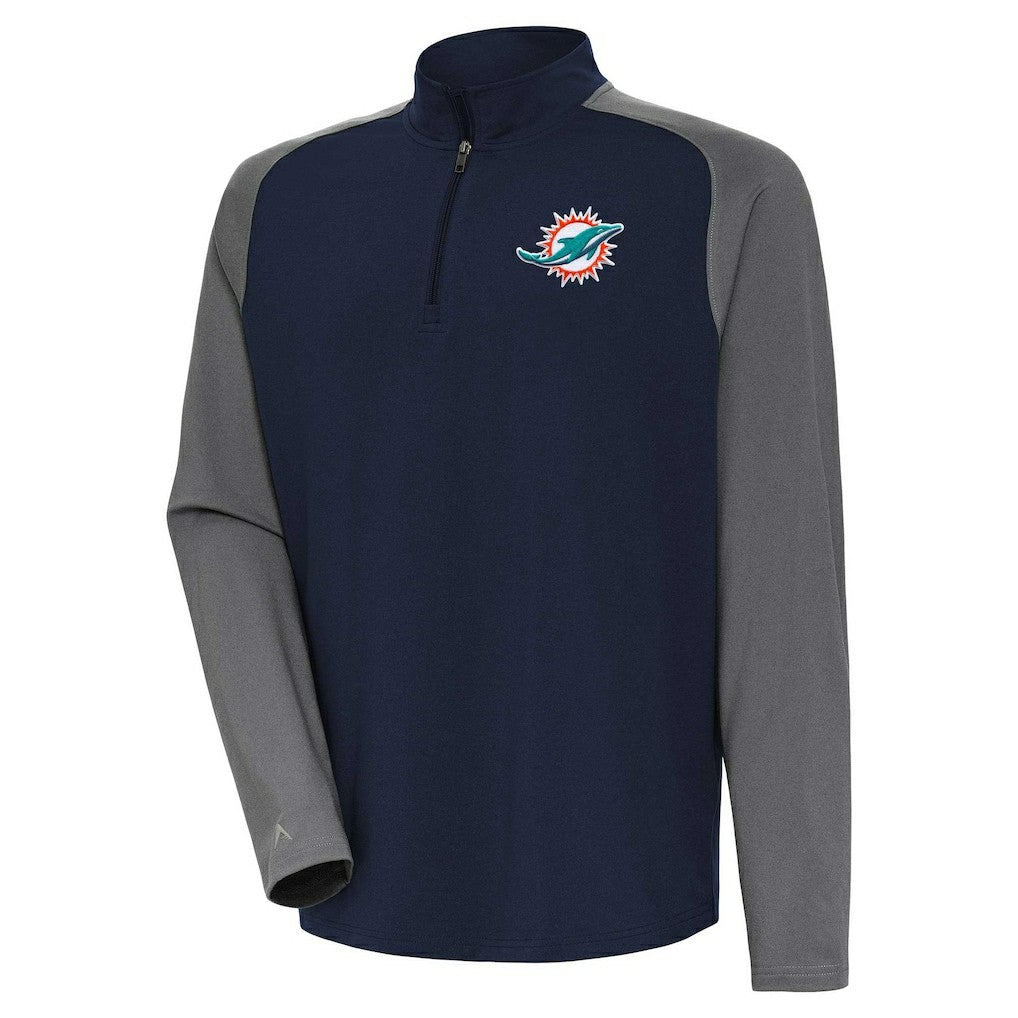 Miami Dolphins Antigua Dauntless Quarter-Zip Top - Navy/Gray discount