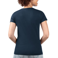 Cleveland Guardians G-III 4Her by Carl Banks Women's Super-Slim Fit Lightweight Flowers Graphic V-Neck T-Shirt Navy