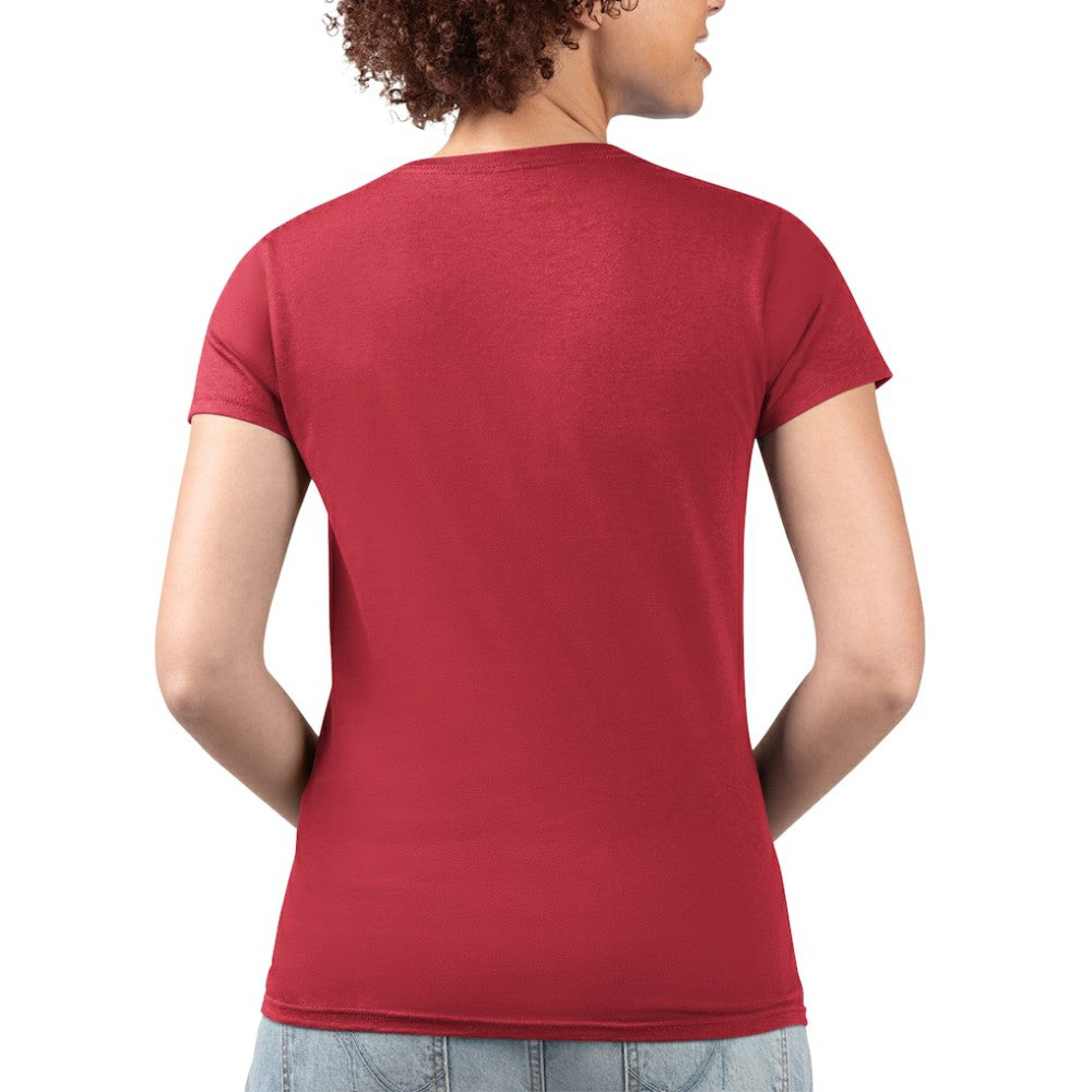 Philadelphia Phillies G-III 4Her by Carl Banks Women's Super-Slim Fit Lightweight Flowers Graphic V-Neck T-Shirt Red