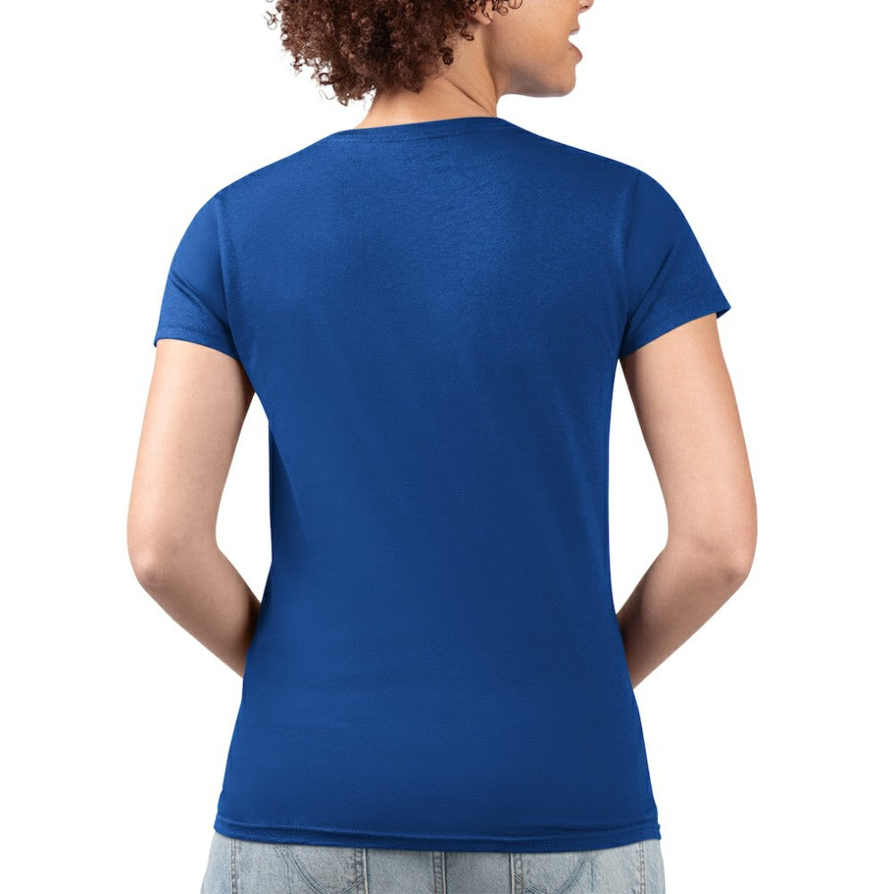 Texas Rangers G-III 4Her by Carl Banks Women's Super-Slim Fit Lightweight Flowers Graphic V-Neck T-Shirt Royal