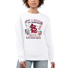 St. Louis Cardinals G-III 4Her by Carl Banks Women's Flowers Graphic Pullover Sweatshirt White