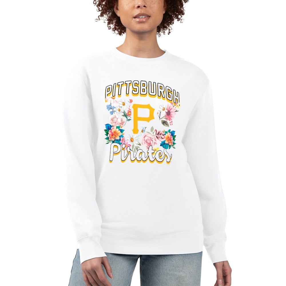 Pittsburgh Pirates G-III 4Her by Carl Banks Women's Flowers Graphic Pullover Sweatshirt White