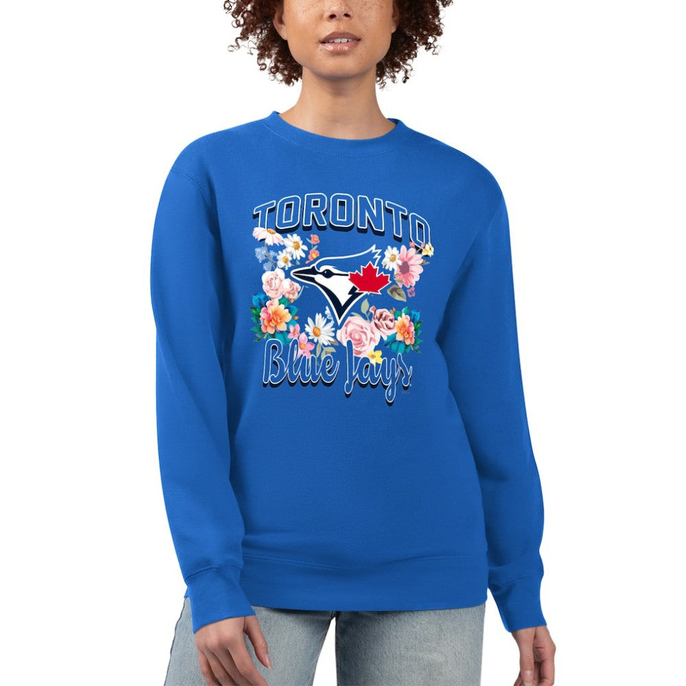 Toronto Blue Jays G-III 4Her by Carl Banks Women's Flowers Graphic Pullover Sweatshirt Royal
