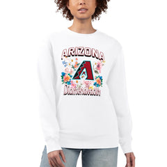 Arizona Diamondbacks G-III 4Her by Carl Banks Women's Flowers Graphic Pullover Sweatshirt White