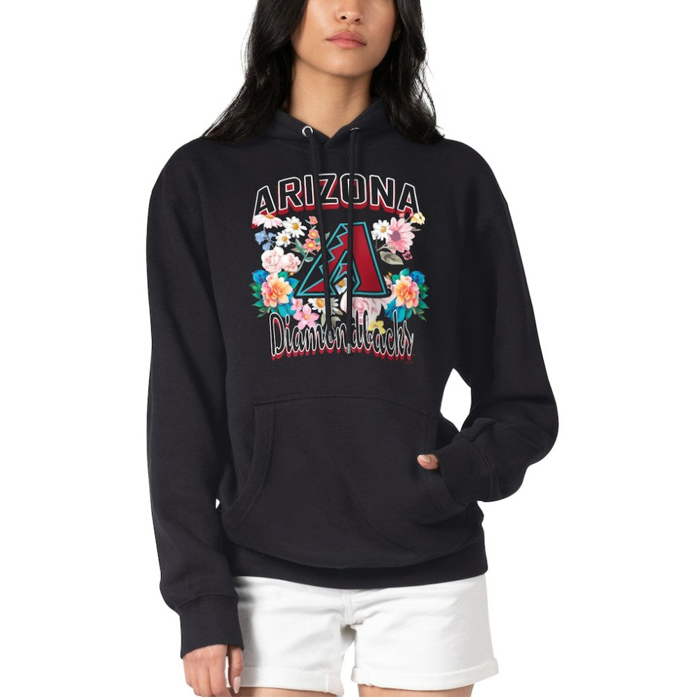 Arizona Diamondbacks G-III 4Her by Carl Banks Women's Flowers Graphic Pullover Hoodie Black